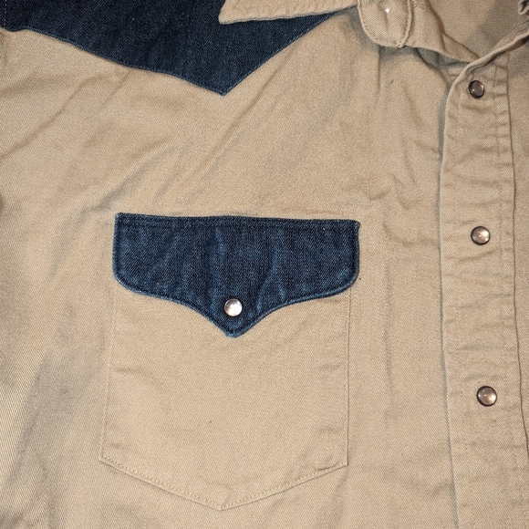 Vintage Drysdales Two Tone Denim Western Shirt Men size XL Button up pearl snap - Picture 4 of 6